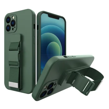 Rope Case with Lanyard for Samsung Galaxy A32 4G, Dark Green