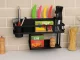 Wall Kitchen Organizer - Metal Hanging Shelf, Black