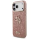 Guess Fixed Glitter Big 4G Metal Frame Phone Case Cover iPhone 17 Pro Max - Pink