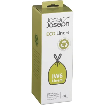 Joseph Joseph IW6 20L Recycled Bin Liners, 20 Pack, Grey