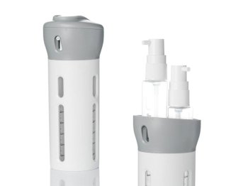 Travel Cosmetic Organizer with Liquid Dispenser – Pink or Grey