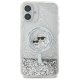 Чехол Karl Lagerfeld для iPhone 16 Liquid Glitter Karl & Choupette MagSafe, прозрачный