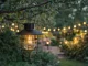 Hanging Solar Garden Lamp with Dusk Sensor, Waterproof Vintage, Black