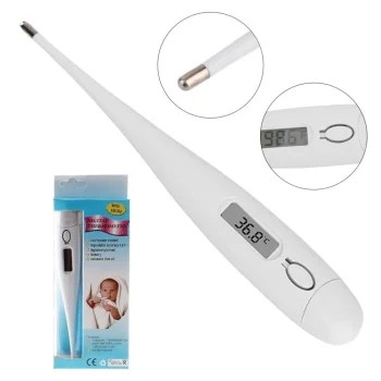 Electronic Digital Thermometer with LCD Display, White
