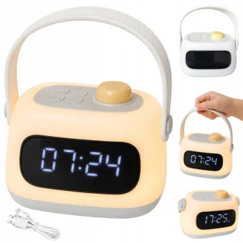 LED Night Light with Digital Clock, Alarm and Timer, 2000 mAh