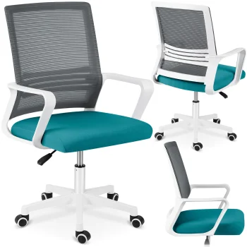 Sofotel Corta Ergonomic Mesh Office Chair, Grey and Turquoise