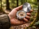 Pocket Fluorescent Compass for Hiking and Survival, Silver
