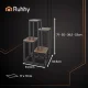 Ruhhy 4-Tier Plant Stand, Loft Style, Black & Wood Color