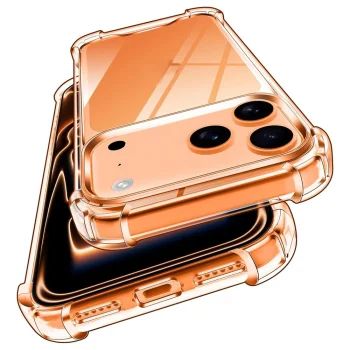 Hibridinis dėklas iPhone 18 Pro Max / 17 Pro Max su kameros apsauga, skaidrus
