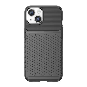 Smūgiams atsparus iPhone 15 Plus dėklas Thunder Case, juodas