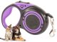 Retractable Dog Leash with Lock 5m Tape for Dogs up to 15kg, Purple