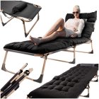 Saliekamā tūrisma gulta ar matraci 193 cm, melna