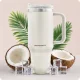 Berdsen Vacuum Thermos Mug with Straw Set, 1180 ml, Cream