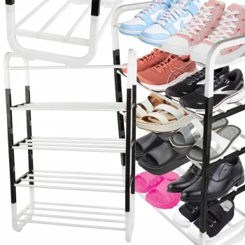 5-Tier Shoe Rack, White/Black