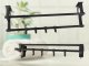 No-Drill Bathroom Towel Rack with 4 Hooks, 40cm Wall Mount, Black