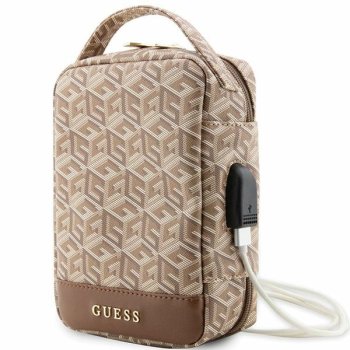 Guess Laptop Backpack Bag Rucksack, Brown Gcube Stripe