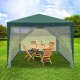 Garden pavilion 3x3 m with mosquito net, green