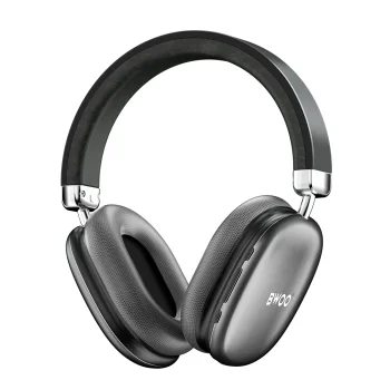 BWOO BW-585 Wireless On-Ear Headphones, Bluetooth 5.3, Grey