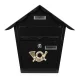 Modernhome Wall-Mounted Mailbox, Galvanized Steel, Black