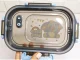 Blue Lunch Box with 3 Compartments and Cutlery