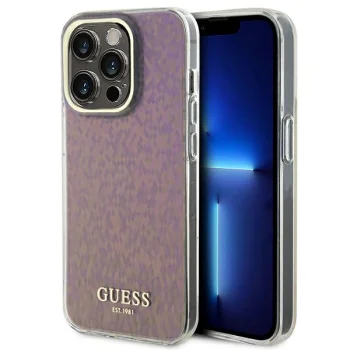 Guess iPhone 15 Pro Max Case IML Faceted Mirror Disco Iridescent, Pink