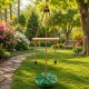 Children\'s Garden Swing - Round Disc with Wooden Bar, Green