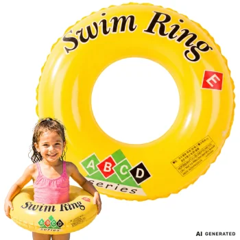 Kids' Inflatable Swim Ring 45 cm (Random Color)