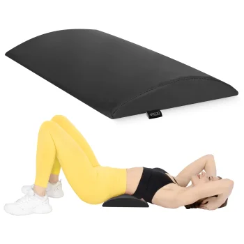 4FIZJO Lumbar Half-Roll Bolster for Rehabilitation and Massage, 40x25x5 cm, Black