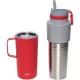 Asobu Twin Pack Drinking Bottle and Thermal Mug, 0.9L + 0.6L, Red