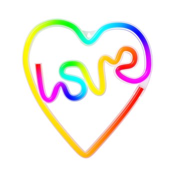 RGB LED Neon Sign LOVE in Heart with Remote Forever Light FLRN02, Multicolor