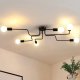 Modern 6-Arm Spider Ceiling Light Chandelier, Black