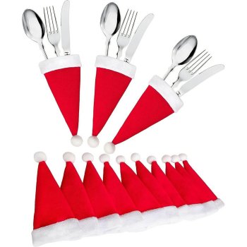 Cutlery Pockets Santa Hat, Set of 6 Pcs