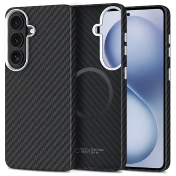 Tech-Protect Ion Carbon MagSafe Case for Samsung Galaxy S26 - Black / Silver