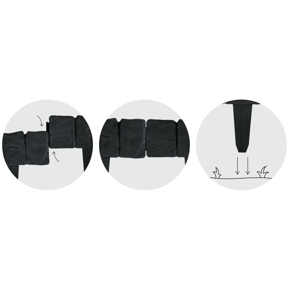 Garden Edging Border Plonos 250 cm PL-962, anthracite (3)