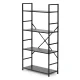 ModernHome Wide Industrial 4-Tier Bookshelf Loft Style, Black