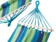 Garden Hammock with Wooden Frame and Mounting Ropes, 200 x 80 cm, Striped