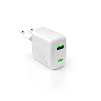Puro 65W GaN USB-A & USB-C Wall Charger PUFCMTCUSBAC65WGWHI - White