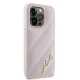 Karl Lagerfeld iPhone 14 Pro Case Diagonal Quilted Script, Pink