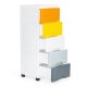 ModernHome Kids Storage Rack with 5 Drawers and Wheels, Multicolor