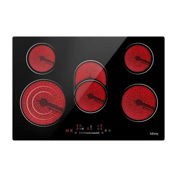 IsEasy LT5-02 Electric Ceramic Cooktop, 5 Zones, Black