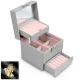 Jewelry Box Massido MS-703 with Mirror and Lock, Grey