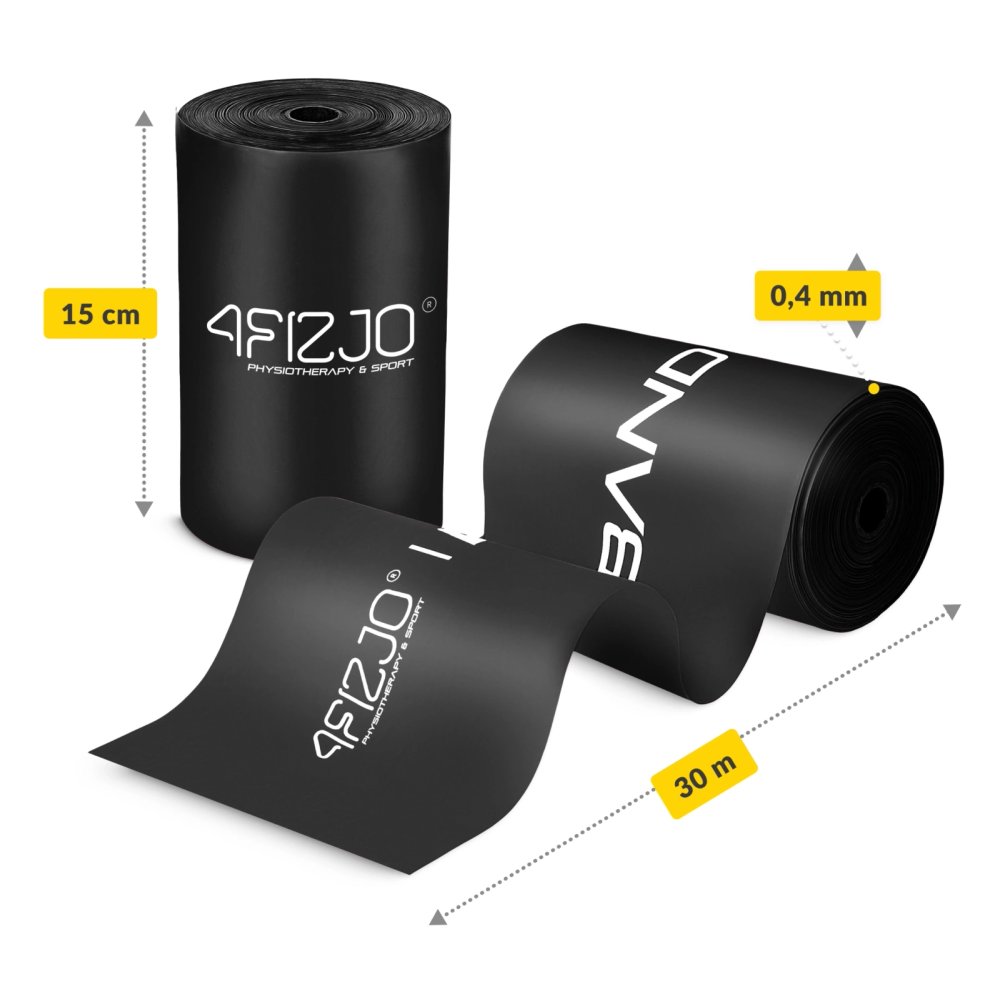 4Fizjo FLAT BAND Rehabilitation Band 12-15 kg, 30 m, Black (0)