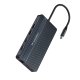 USB-C Hub 14 in 1 Wozinsky WDS03Y5S Multifunctional, Aluminum, 3 Monitors, with 15 cm Cable - Gray