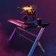 Gaming Desk NanoRS RS150, RGB LED, 50kg Max Load, Black