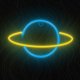 Светодиодный неон Сатурн Forever Light FLNE11 для декора стен, желто-синий