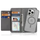 Dux Ducis Lawa Leather Case for iPhone 15 Pro with Detachable Wallet, Gray