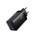 Joyroom JR-TG10 65W GaN Wall Charger, 2x USB-C + USB-A and 1.2m USB-C Cable, Black