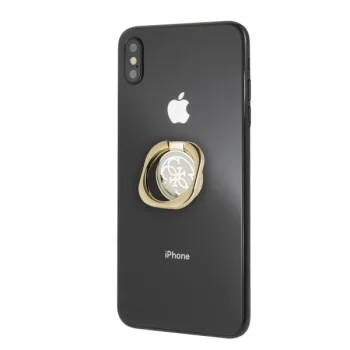 Guess 4G Ring Stand GURSEQGWH Phone Holder, Gold/White