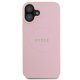 Guess Grained Gold Ring MagSafe Case for iPhone 16 Plus - Pink