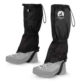 Hiking Gaiters MOUNTAIN GOAT, Waterproof Shoe Gaiters, 40 cm, Black
